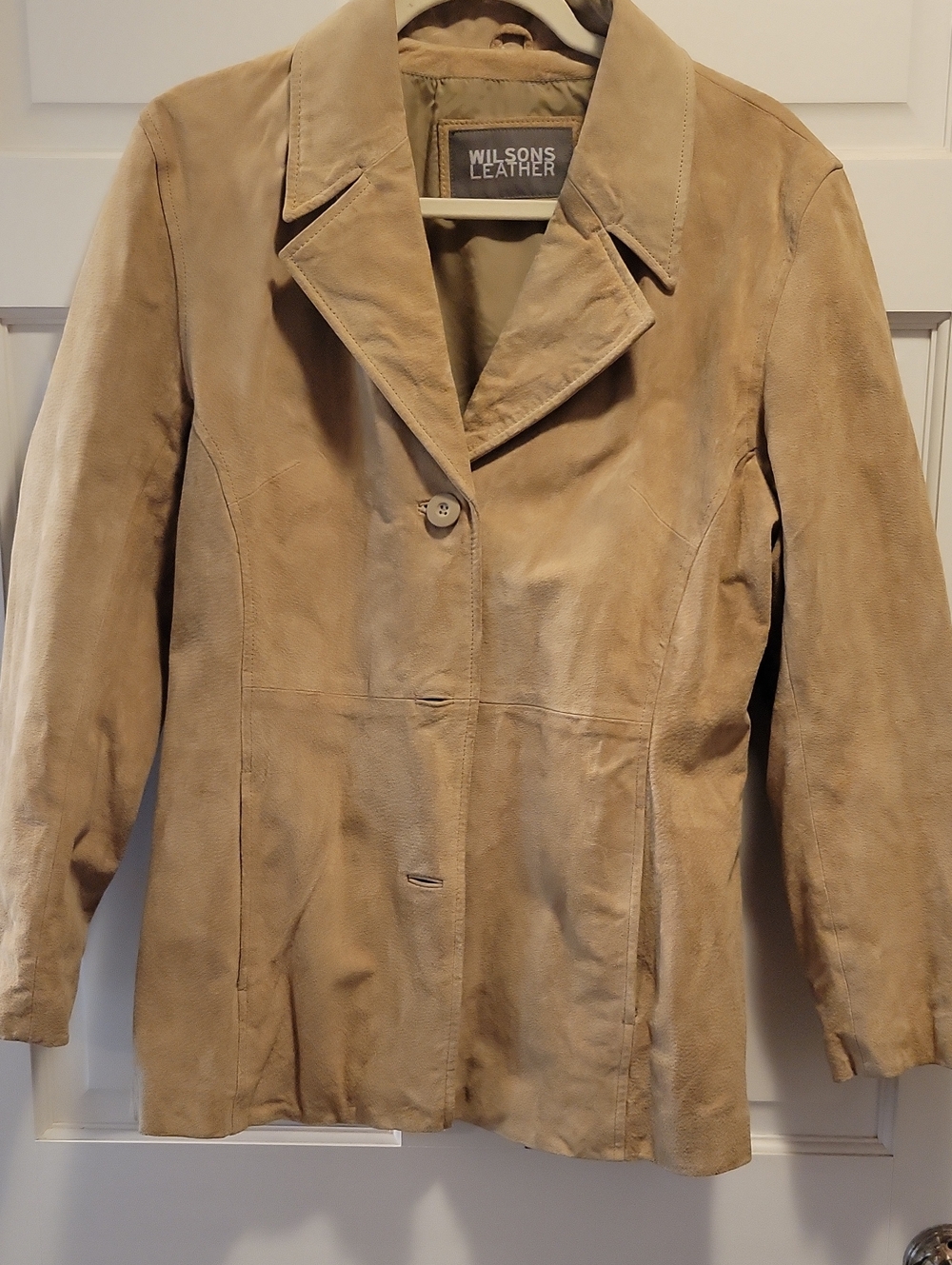 Vintage Wilsons Leather Tan Genuine Suede Jacket Coat Medium - Picture 4 of 5